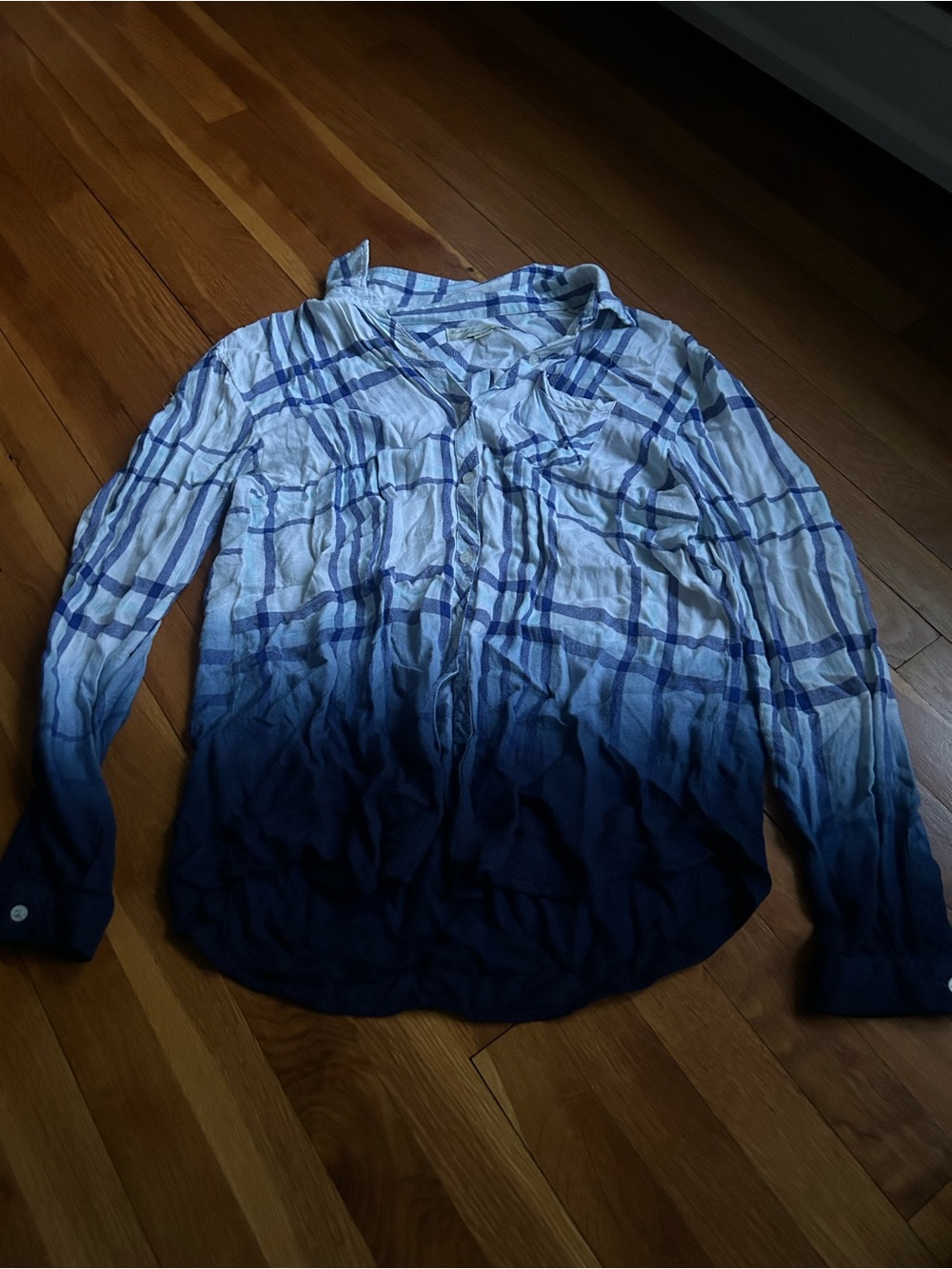 Vintage Havana Navy Ombre Plaid Button-Down Shirt